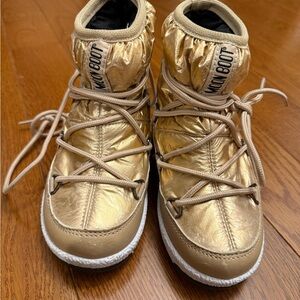 Moon Boot Kids Shiny Gold Snow Boots
